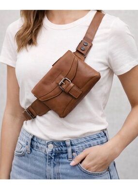 Spikes & Sparrow Missouri Leather Waist Bag in chesnut cognac Brown